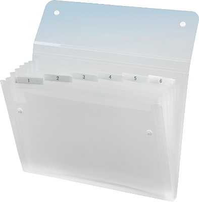 Rexel Fächermappe/2102033 B330xH245xT30 mm transparent klar 6-teilig 700 my