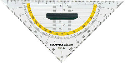 Rumold Geometrie-Dreiecke/10147 16 cm rauchgrau getönt Kunststoff mit Griff
