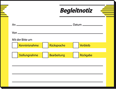 Sigel Begleitnotiz Haftblock/HF142 100x75 mm Inh.50 BL