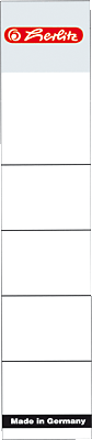 Herlitz Rückenschilder selbstklebend/5966056 36x190mm weiß Papier schmal Inh.10
