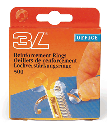 3L Lochverstärkungsringe aus PP/8214-500 transparent Polypropylen Inh.500