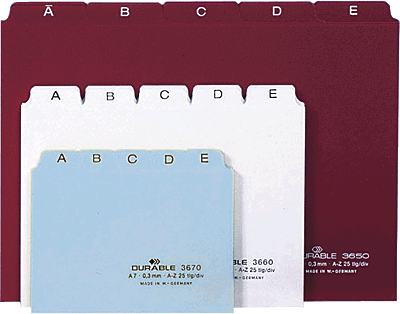 Durable Leitregister/3660-03 DIN A6 quer rot PP Inh.Satz