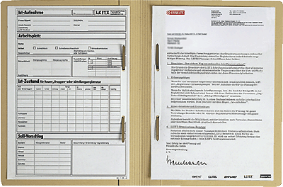 Leitz Zweifalzhefter/3030-00-11 240x318mm für:A4 chamois 320g/qm Inh.1