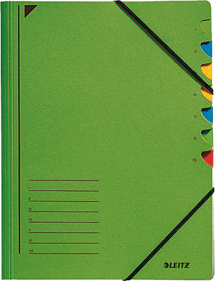 Leitz Ordnungsmappe/3907-00-55 245x320 mm für:A4 grün 7-teilig 400 g/qm