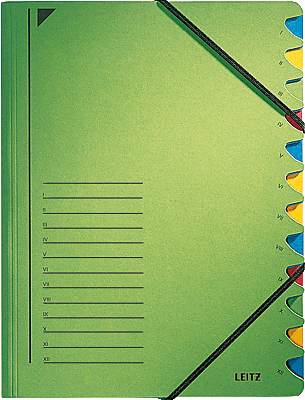 Leitz Ordnungsmappe/3912-00-55 245x320 mm für:A4 grün 12-teilig 400 g/qm