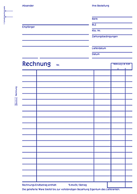 Zweckform Rechnungen/704 DIN A5 hoch weiß Bl Rechnungsbuch Inh.2x50 Blatt