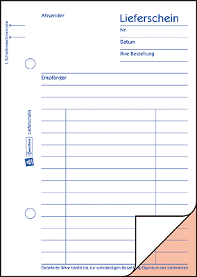 Avery Zweckform Lieferscheine/Empfangsscheine/727 DIN A6 hoch weiß/gelb Bl Inh.2x50 Blatt