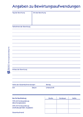 Avery Zweckform Bewirtungskostenbeleg/745 DIN A5 hoch weiß Inh.50 Blatt