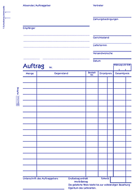 Zweckform Auftragsbücher/756 DIN A5 hoch weiß/weiß Blaupapier Inh.2x50 Blatt
