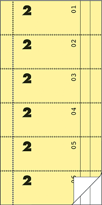 Zweckform Bonbücher/832 105x198 mm gelb/weiß inkl. Kellner-Nr.1-6 Inh.2x50 Blatt