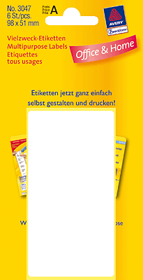 Avery Zweckform Vielzweck-Etiketten/3047 98 x 51 mm Inh.6