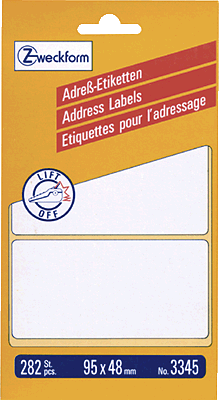 Avery Zweckform Adressetiketten zickzack/3345 95 x 48 mm Inh.282