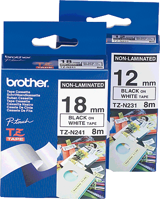 Brother Schriftbandkassetten TZ/TZN241 18mm weiß/schwarz