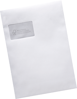 Mailmedia Versandtaschen/A11088FSC C4 extraweiß mit Fenster 100 g/qm Inh.250