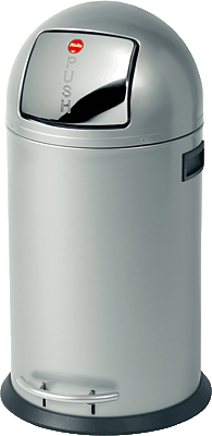 Hailo Tret-Abfallsammler KickMaxx 35/0835-469 H700xØ350 mm silber Inh.35 l
