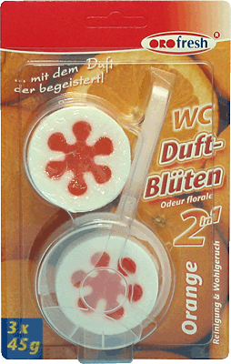 ORO-fresh WC-Duftspüler Duft-Blüten 2 in 1 Orange/2923 Inh.3 x 45 g