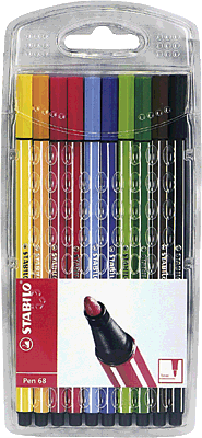 Stabilo Pen 68, Fasermaler/6810PL 1 mm sortiert Inh. 10