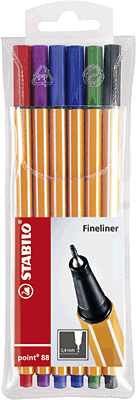 Stabilo point 88, Tintenfeinschreiber/88/6 0,4 mm sortiert Inh.6