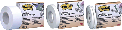 Post-it Abdeck- und Beschriftungsband/651R 4 mm weiß Inh.2
