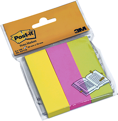 3M Post-it Page Markers /671-3 75x76 mm neon sortiert Inh.3x 100
