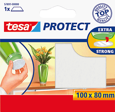 Tesa Filzgleiter, rechteckig, weiß/57891-00000-00 100 x 80 mm