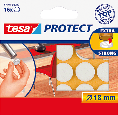 Tesa Filzgleiter, rund, weiß, Ø18mm/57892-00000-00 18 mm Inh.16