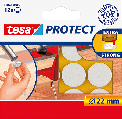 Tesa Filzgleiter, rund, weiß, Ø22mm/57893-00000-00 22 mm Inh.12