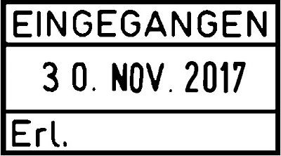 Trodat Datumstempel/2910P03B4 54x24mm Eingegangen/Erledigt