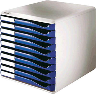 Leitz Bürobox 10 Schübe/5281-00-35 291x352x292mm blau Inh.1