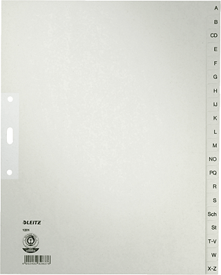 Leitz Papierregister A-Z/1201-00-85 240x300mm grau 100g/qm