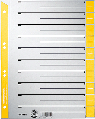 Leitz Trennblätter 1652/1652-00-15 gelb 230g/qm Inh.100