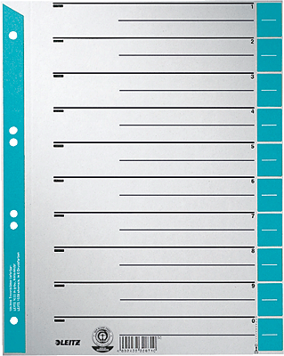 Leitz Trennblätter 1652/1652-00-30 hellblau 230g/qm Inh.100