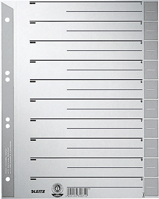 Leitz Trennblätter 1652/1652-00-85 grau 230g/qm Inh.100