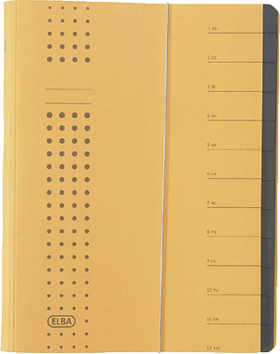Elba Ordnungsmappe chic/42496GB für DIN A4 gelb 12-teilig 450 g/qm