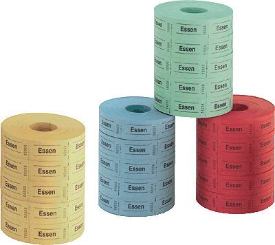 Herlitz Essenmarken/791798 blau/rot/gelb/grün Inh.5x1.000
