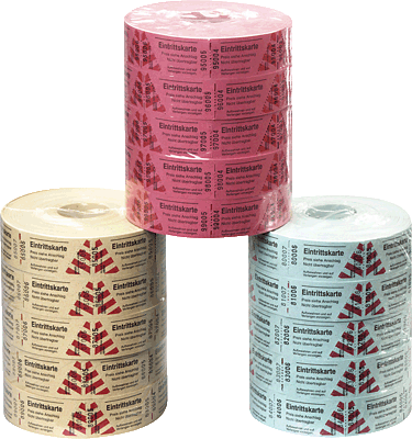 Herlitz Eintrittskarten/791822 blau/rot/gelb/grün Inh.5x1.000