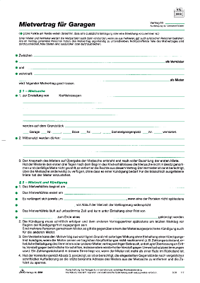RNK Garagen-Mietvertrag/553/10 DIN A4 4-seitig Inh.10