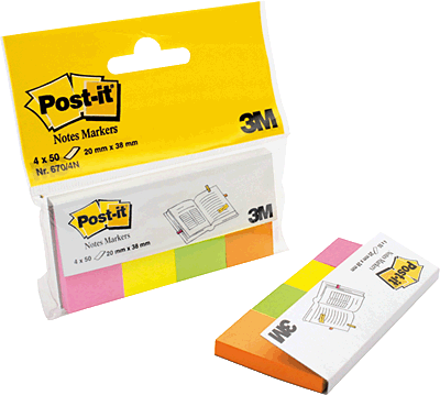 3M Post-it Page Markers /670-4N 20x38 mm neon sortiert Inh.200