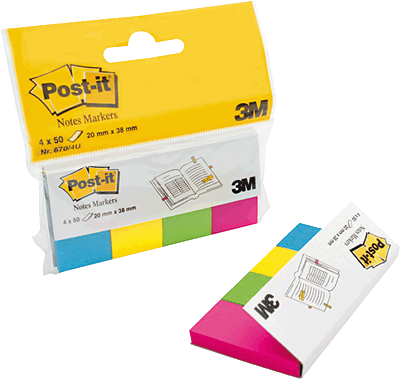 3M Post-it Page Markers /670-4U 20x38 mm ultra sortiert Inh.200