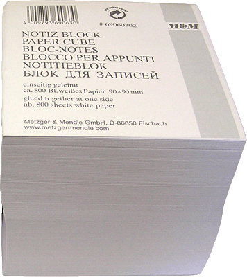 M&M Notizklotz/69060302SP 90x90x90 mm weiß