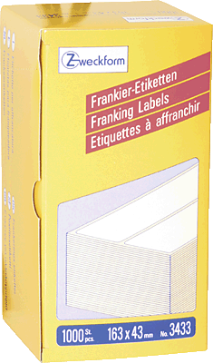 Avery Zweckform Frankieretiketten doppelt/3433 B163xH43 mm Inh.1000