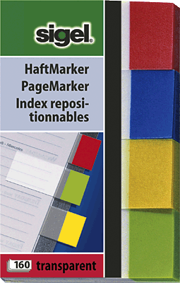 Sigel Haftmarker  HN670 50x80 mm grün, gelb, blau, rot Inh.160 BL