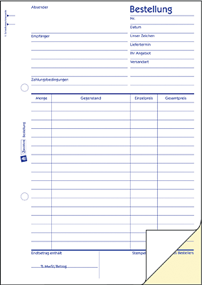 Avery Zweckform Bestellung/1406 DIN A5 hoch weiß/gelb Bl Inh.2x50 Blatt