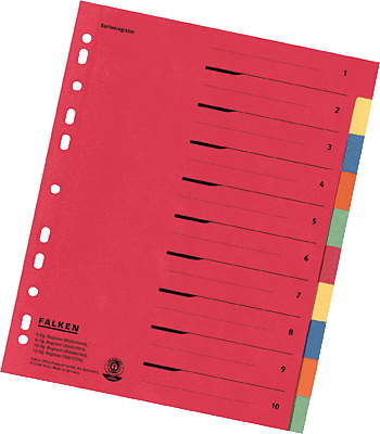 Falken Kartonregister/80086390 240x297 mm 10-teilig 230 g/qm