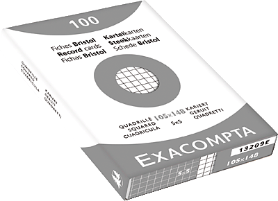 Exacompta Karteikarten, kariert/13209E A6 weiß Inh.100