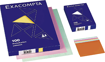 Exacompta Karteikarten, blanko/13319B A6 blau Inh.100