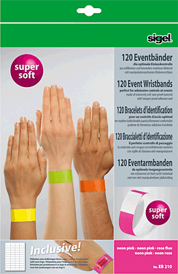 Sigel Eventbänder Super Soft/EB210 255x25 mm neon pink Inh.120 ST