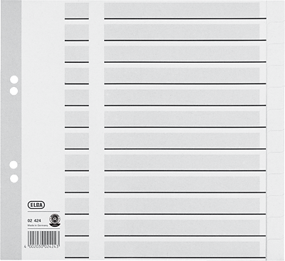 Elba Tauenregister, blanko/02424 210x230mm weiss Tauenpapier 100 g/qm Inh.12-teilig