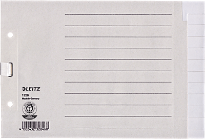 Leitz Papierregister Blanko/1226-85 240x160mm grau A5 quer 100g/qm Inh.12 Blatt