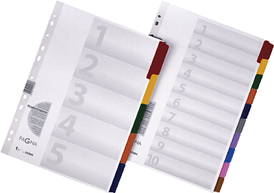 Pagna Mylar-Register/31001-08 weiß 10-teilig
